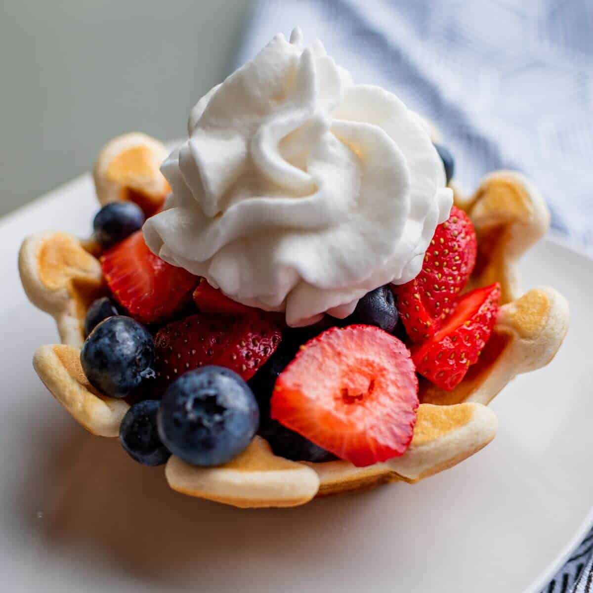 Waffle Bowl Recipe with Fresh Fruit Vegan & Delicious