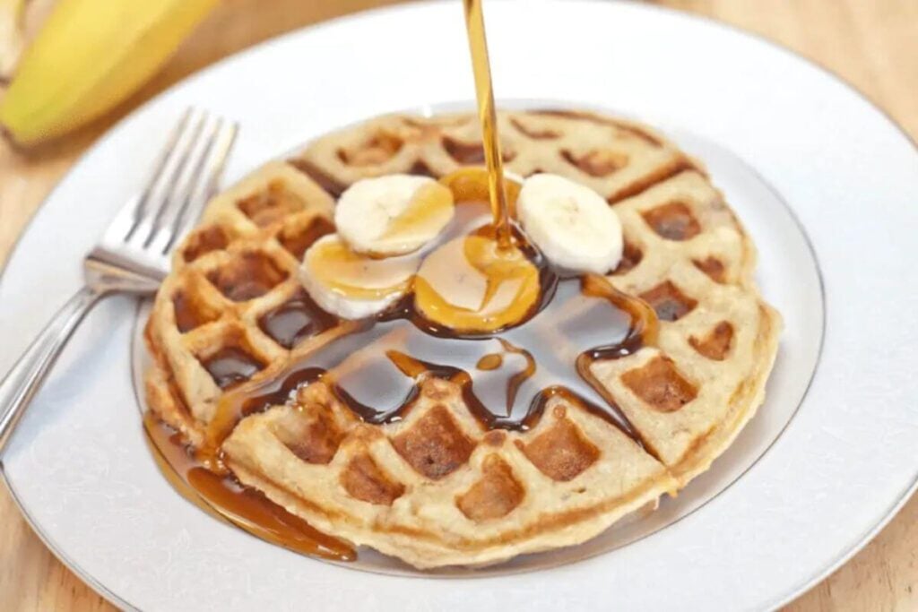 Homemade Banana Waffles by served from scratch