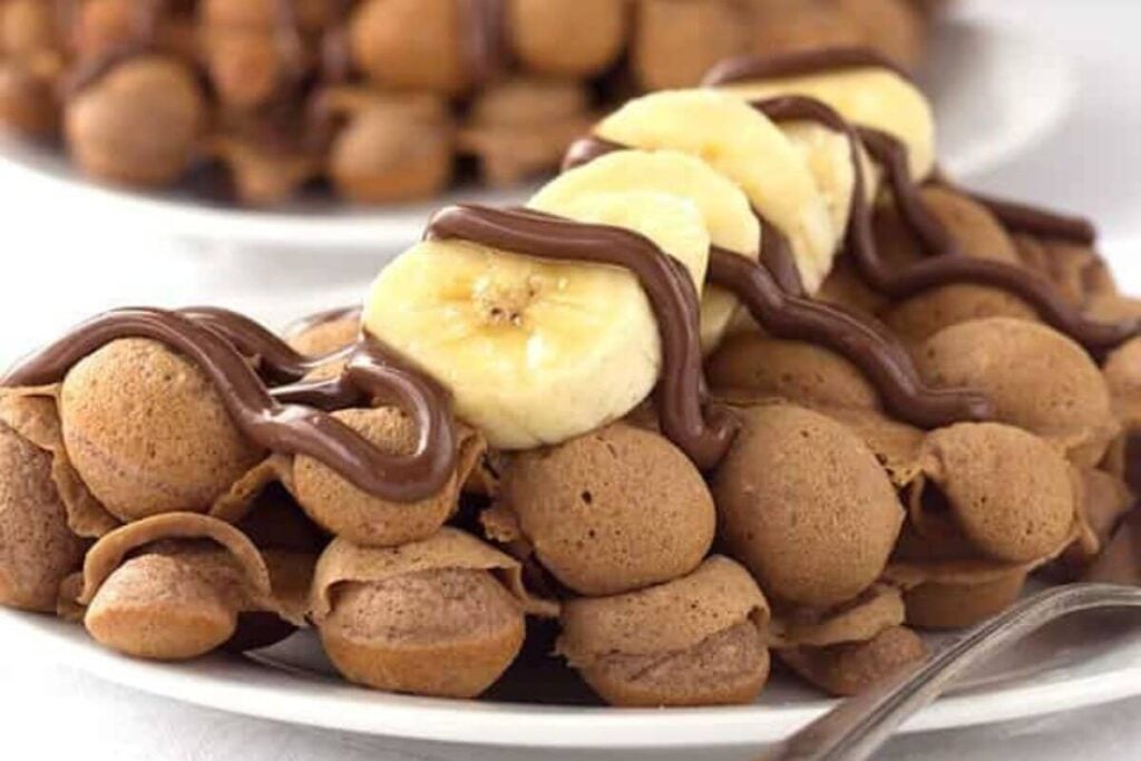 Nutella Bubble Waffles by Cookie Dough and Oven Mitt