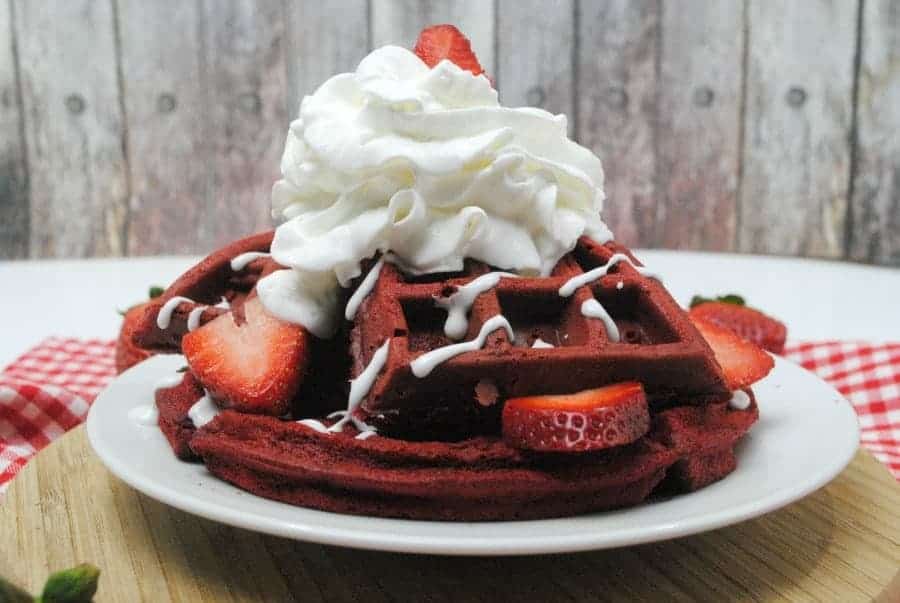 Red Velvet Waffles by Saving Dollars and Sense