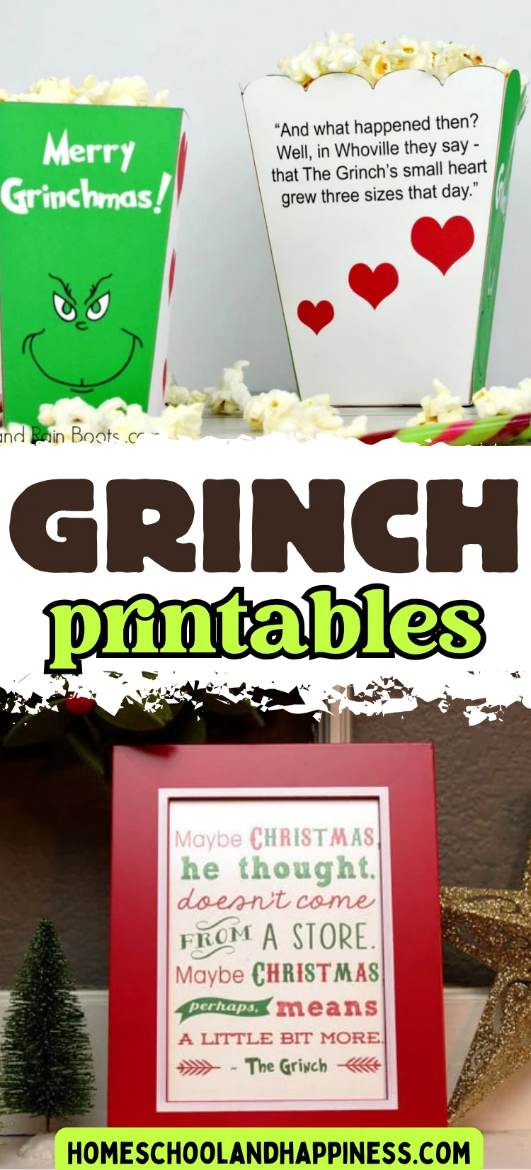 a collage of grinch party printables