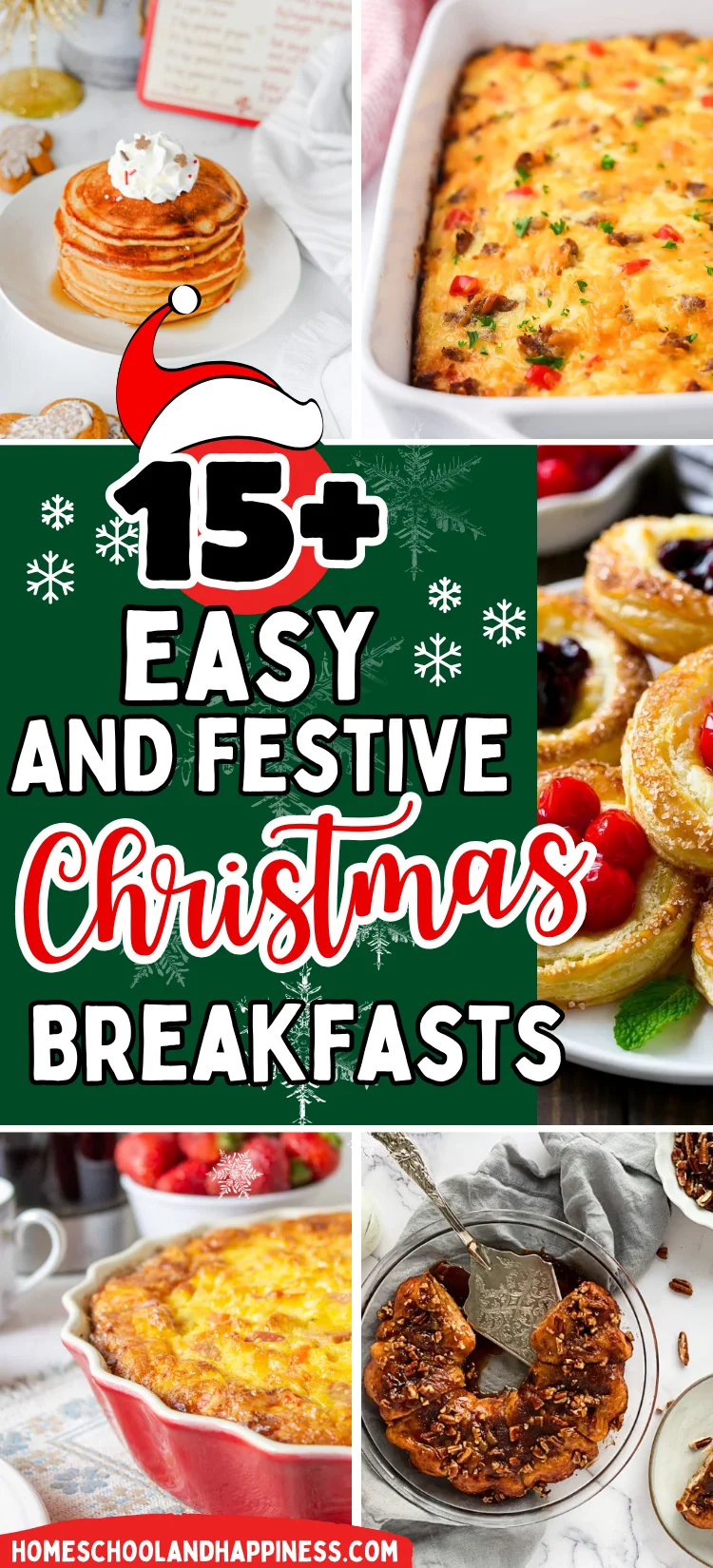 a collage of easy Christmas Breakfast Ideas