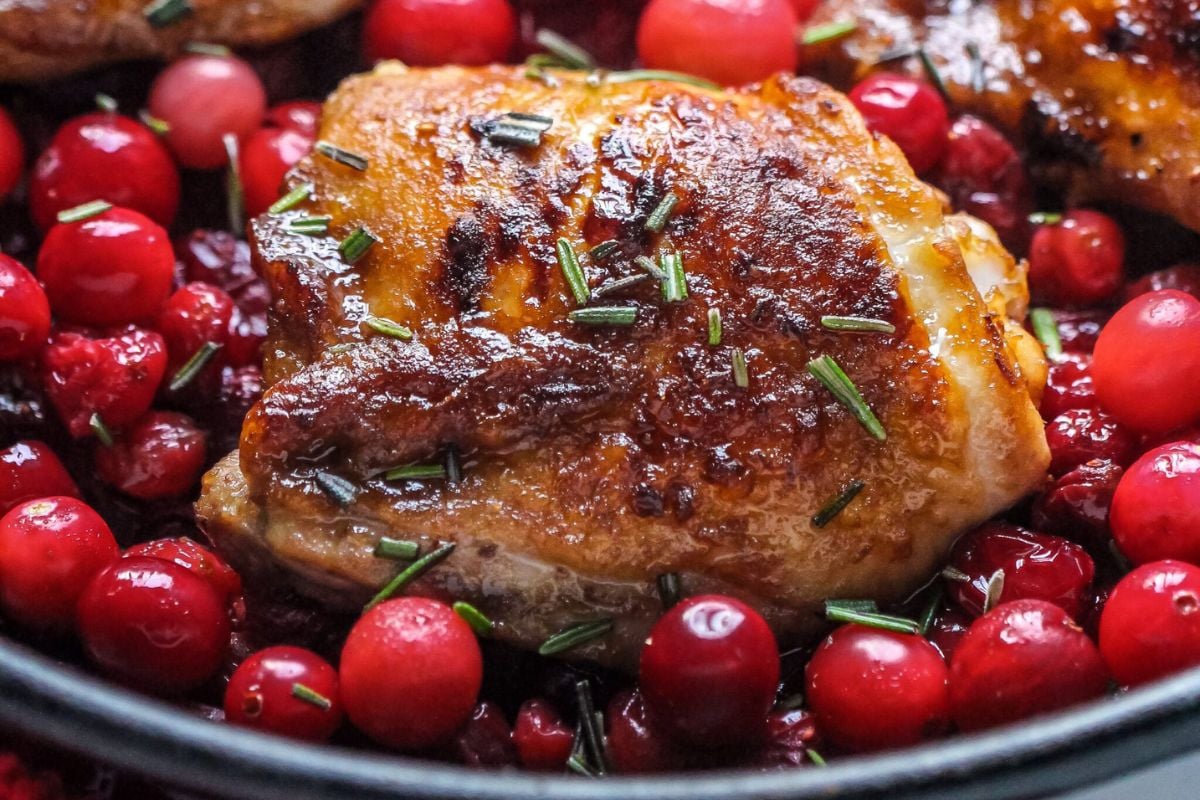 Savory Cranberry Recipes - Cranberry Roasted Chicken