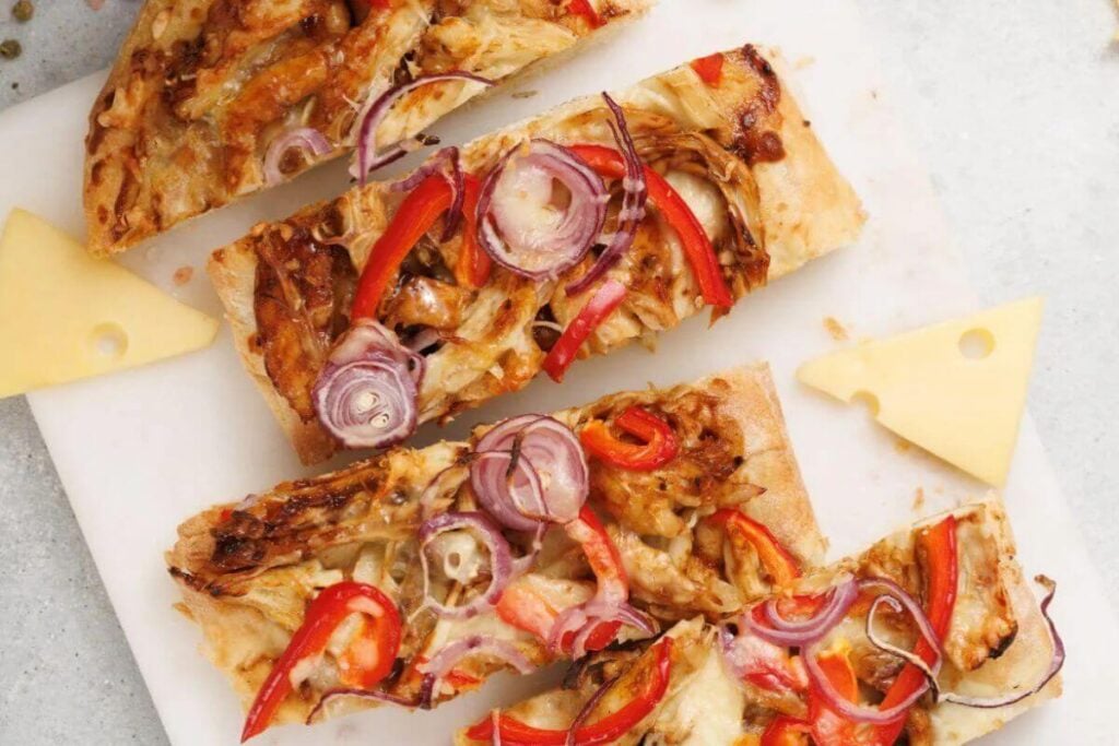 BBQ Chicken Flatbread Pizza This Family Eats