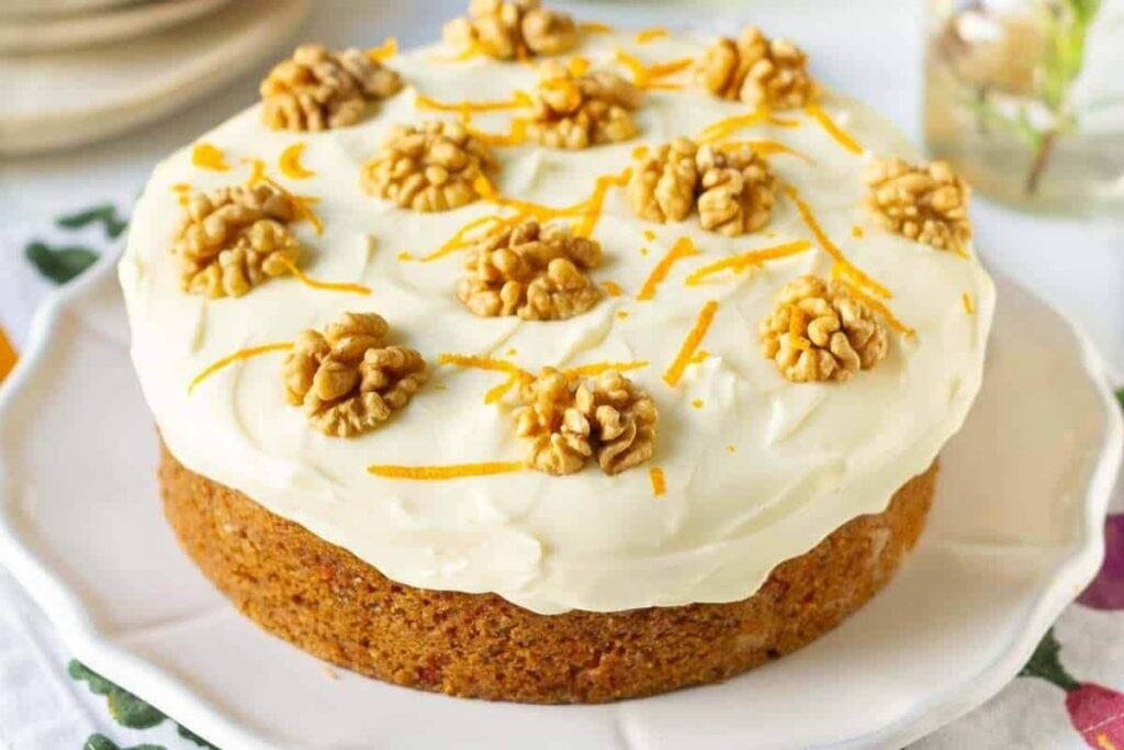 Eggless Wholewheat Carrot Cake