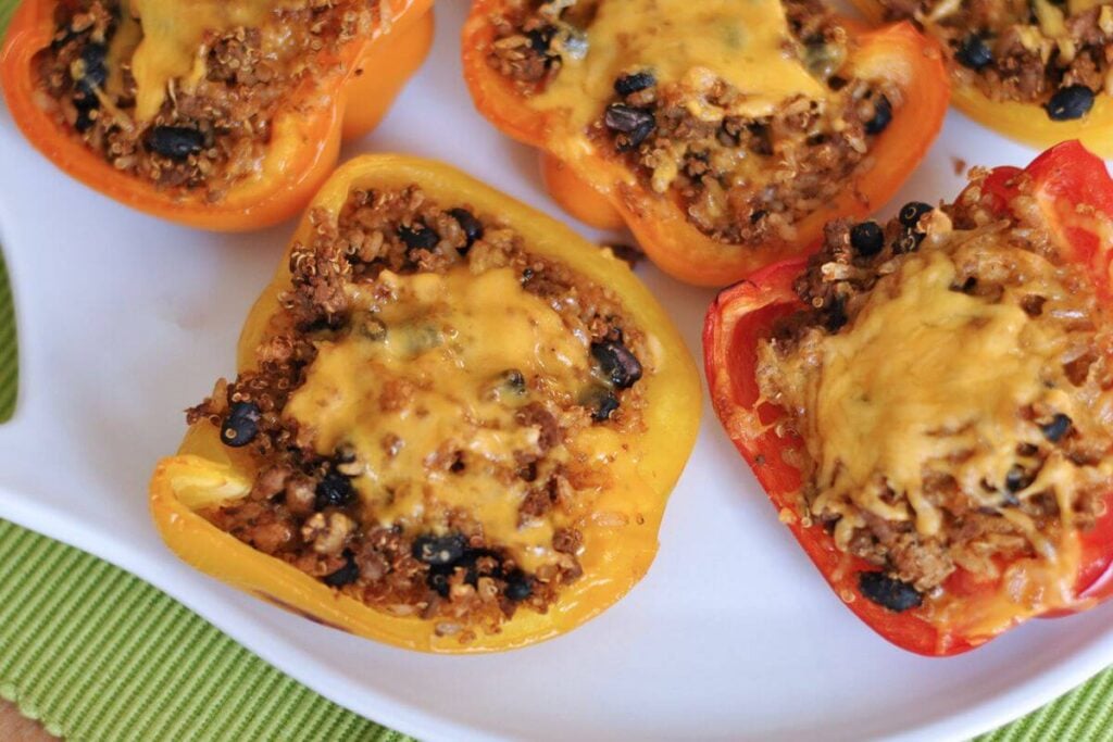 Ground Turkey Stuffed Peppers by Clan Kitchen
