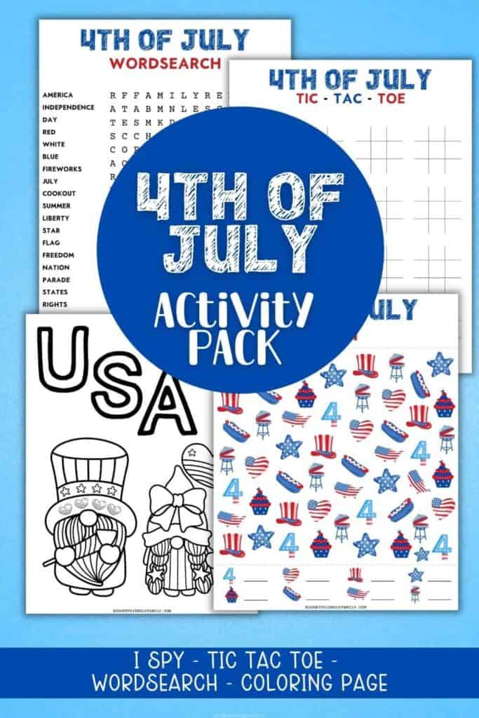 4th of July Activity Pack Free Printable for Kids