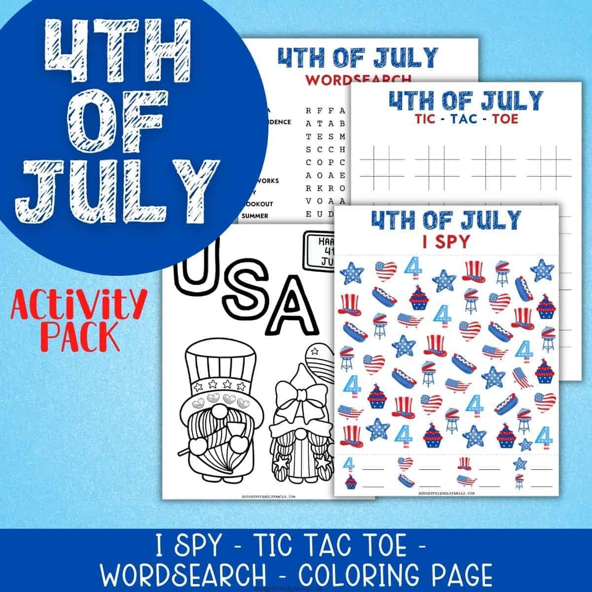 4th of July Activity Pack Free Printable for Kids