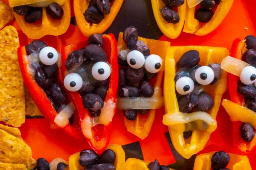 Halloween Stuffed Mummy Peppers by Brooklyn Farm Girl