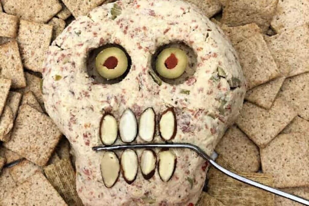 Pepperoni Skull Cheese Ball by Sula and Spice