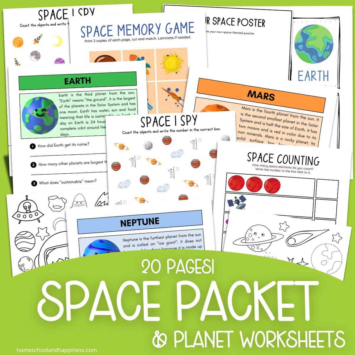 pictues of worksheets on planets