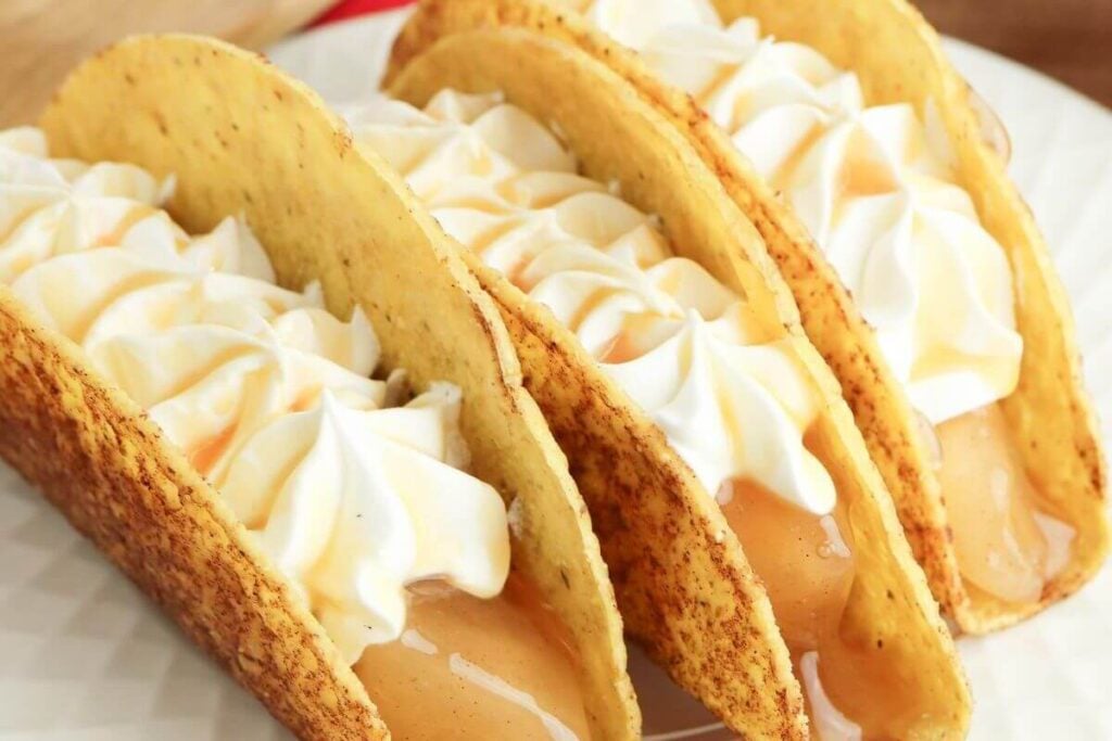 Caramel Apple Tacos by This Family Eats