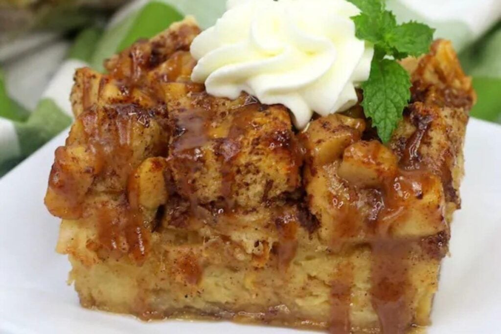 Easy Caramel Apple Bread Pudding by Crystal and Comp