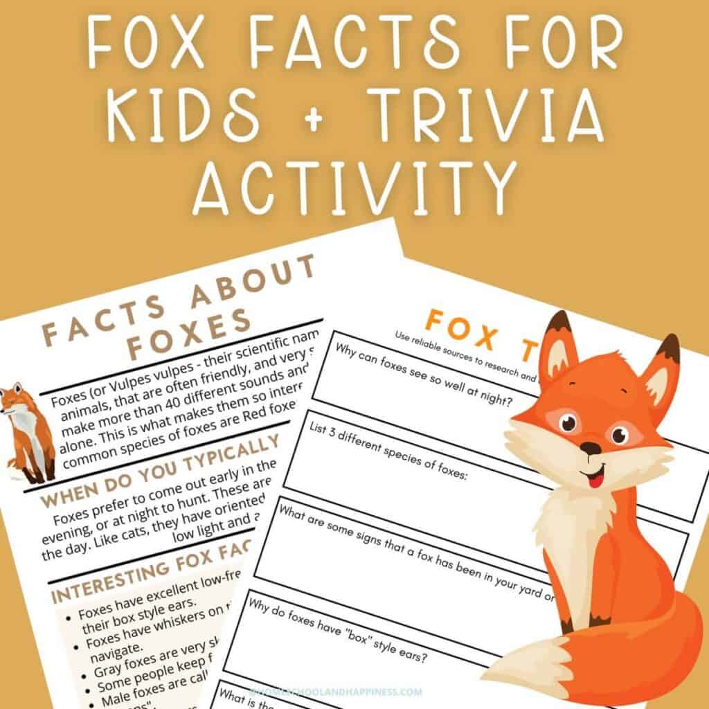 Fox Facts Habitat Information Worksheets For Kids - vrogue.co