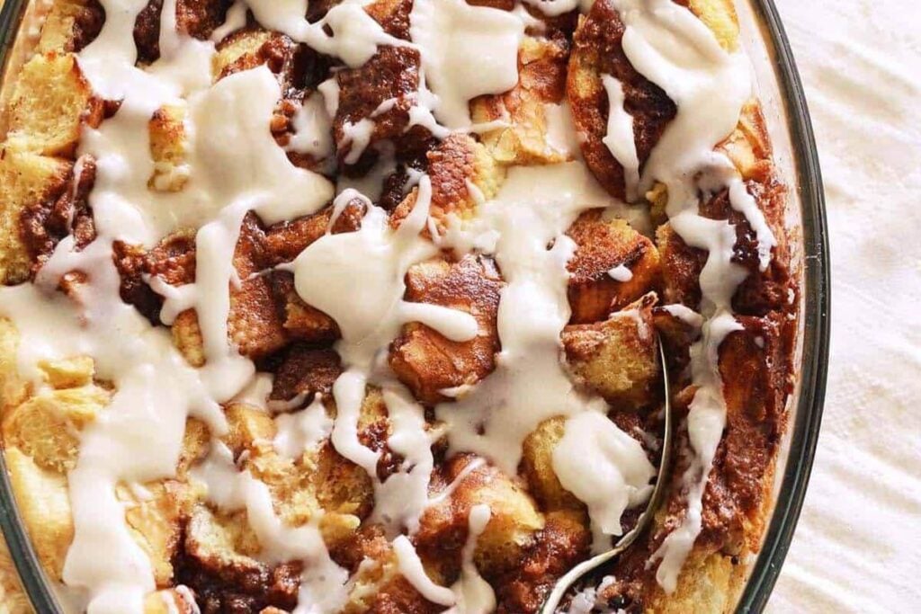 Cinnamon Bun Bread Pudding by An Edible Mosaic