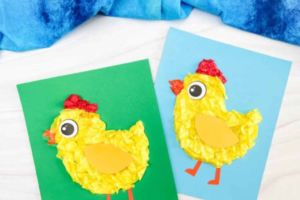 Chick Tissue Paper Craft by Simple Everyday Mom
