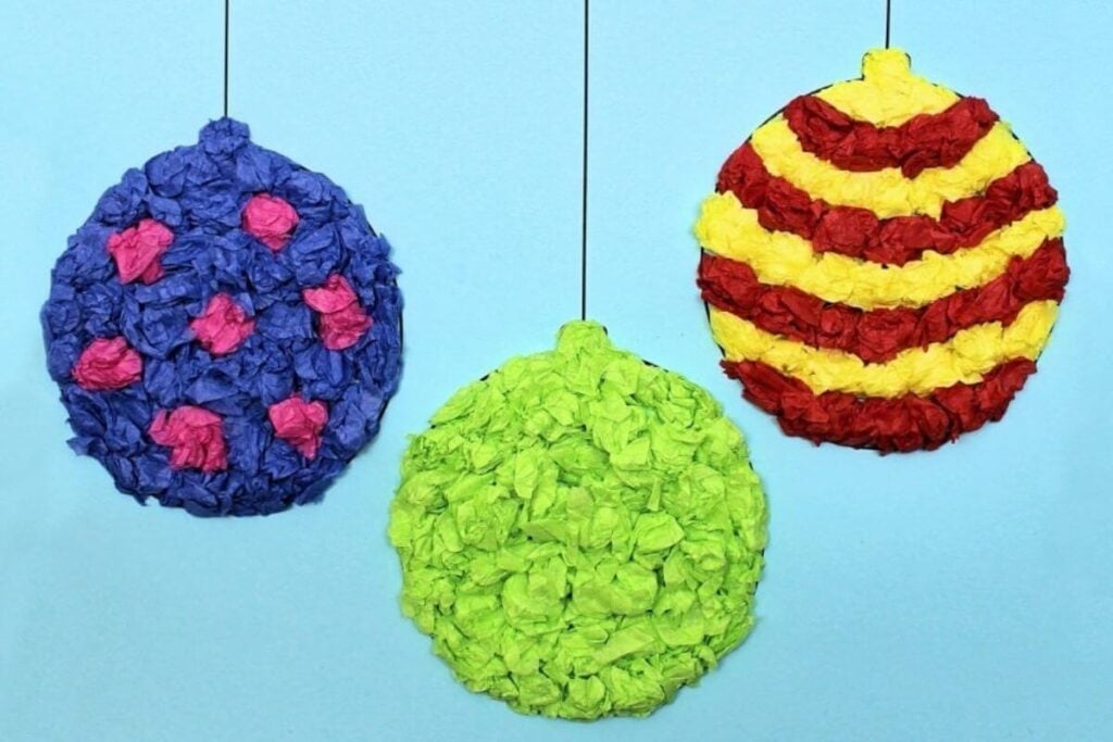 Crumpled Tissue Paper Christmas Art by The Craft at Home Family