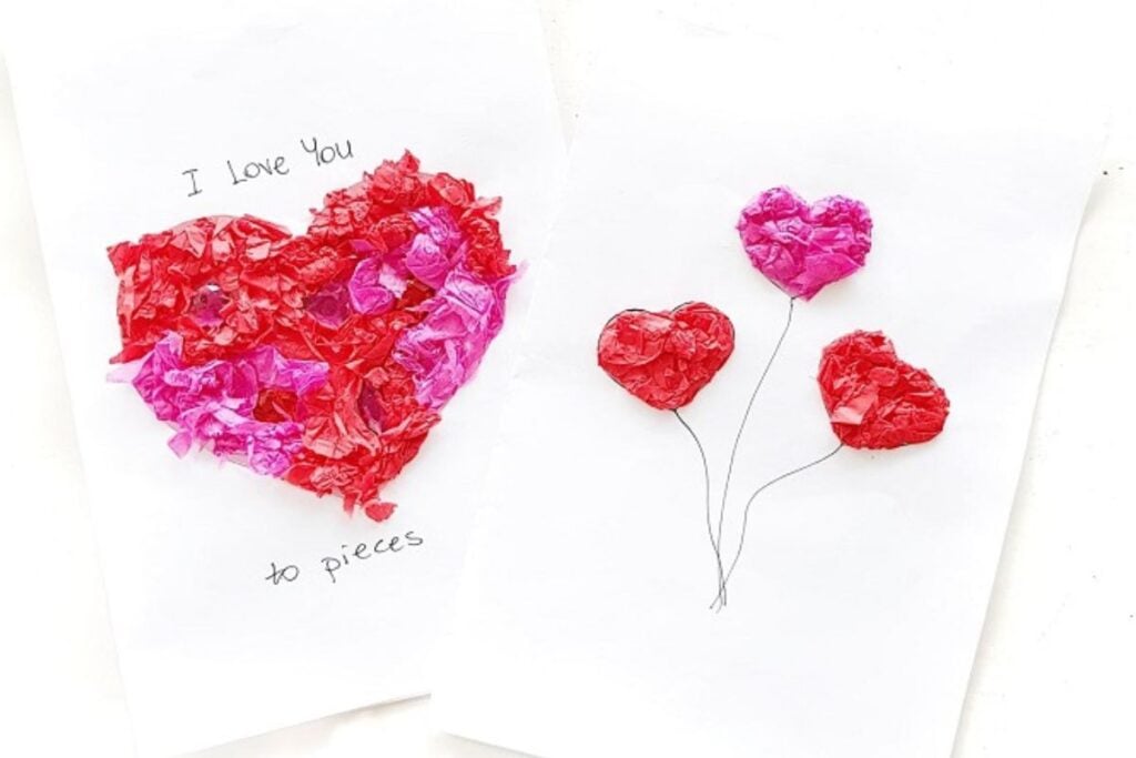 DIY Sticky Tissue Paper Heart CardDIY Sticky Tissue Paper Heart Card by Finding Myself Young