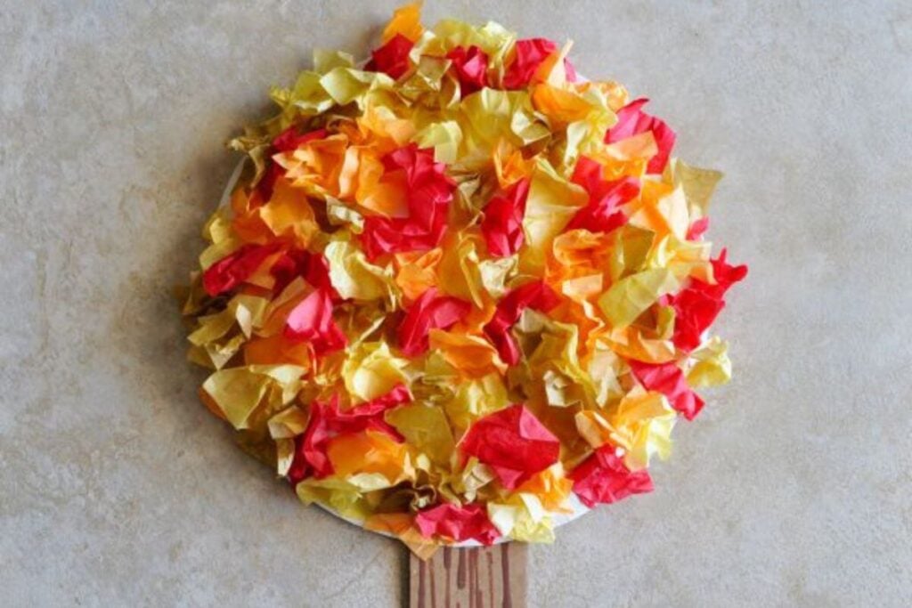 Tissue Paper Fall Tree by I Heart Crafty Things