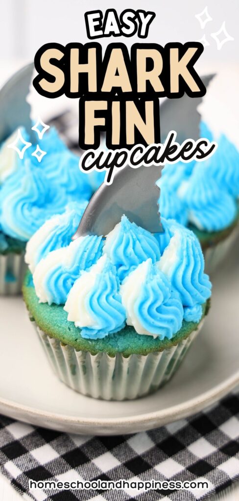 Shark Fin Birthday Cupcakes