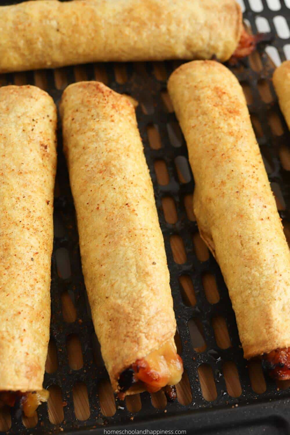 Easy Air Fryer Homemade BBQ Chicken Taquitos 10 Min