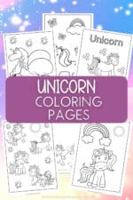 Free Unicorn Coloring Pages - Cute 6 Page Packet