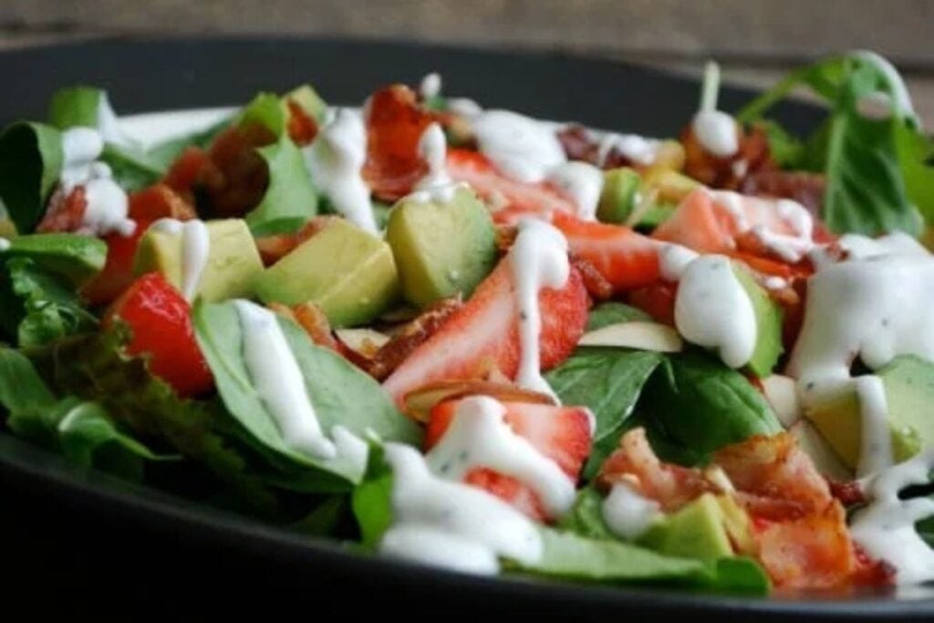 Strawberry Avocado Salad with Bacon by The Gingered Whisk
