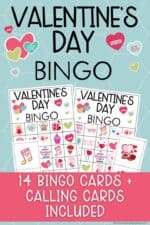 Free Printable Valentine Bingo Game for Kids - 14 Cards