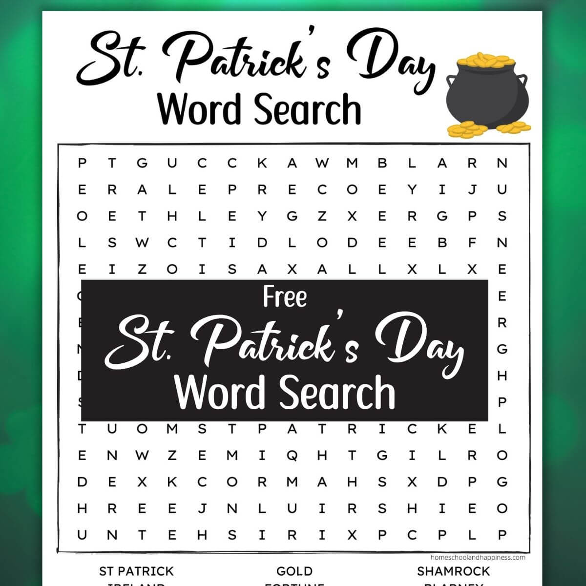 Free Printable St Patricks Day Word Search