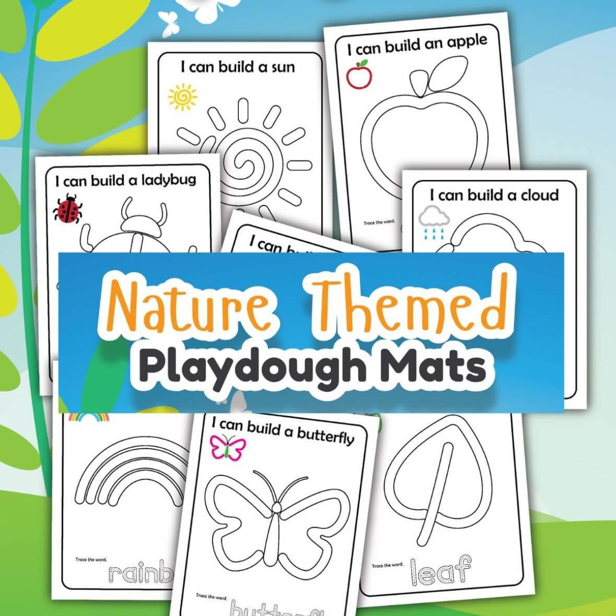 Fun Nature Playdough Mats for Preschoolers