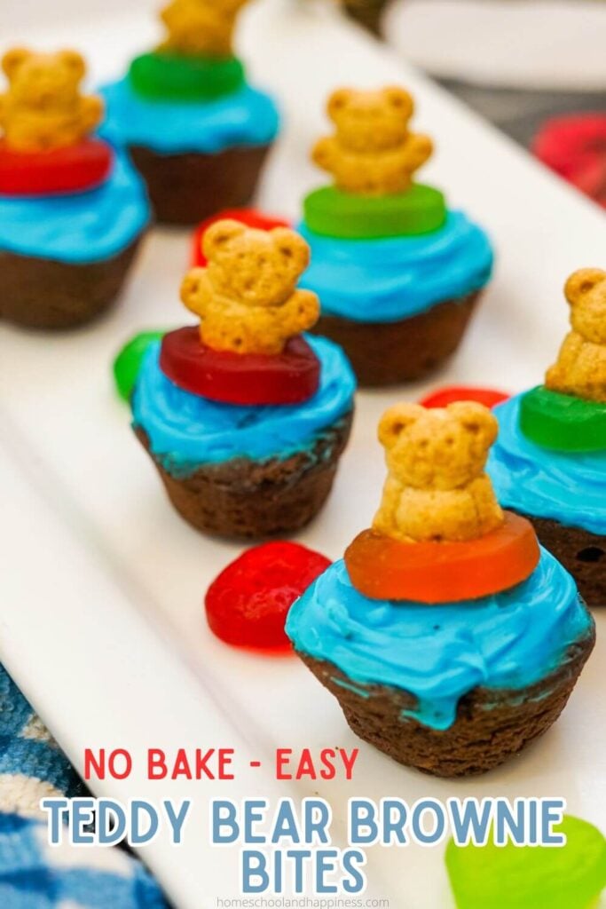 No Bake Teddy Bear Brownie Bites
