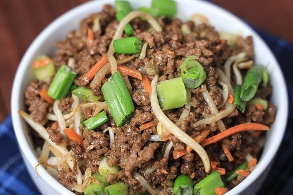 Garlic Beef Bowl Over Rice by This Family Eats
