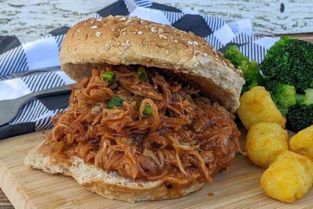 Instant Pot Maple Garlic Shredded Chicken Sandwiches