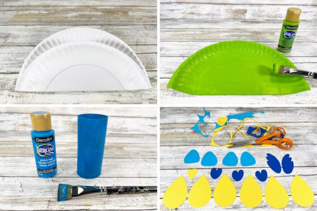 Peacock Paper Plate Craft Process