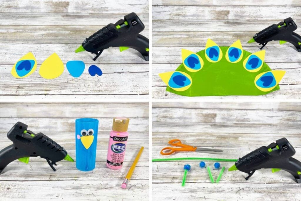 Peacock Paper Plate Craft Process 2