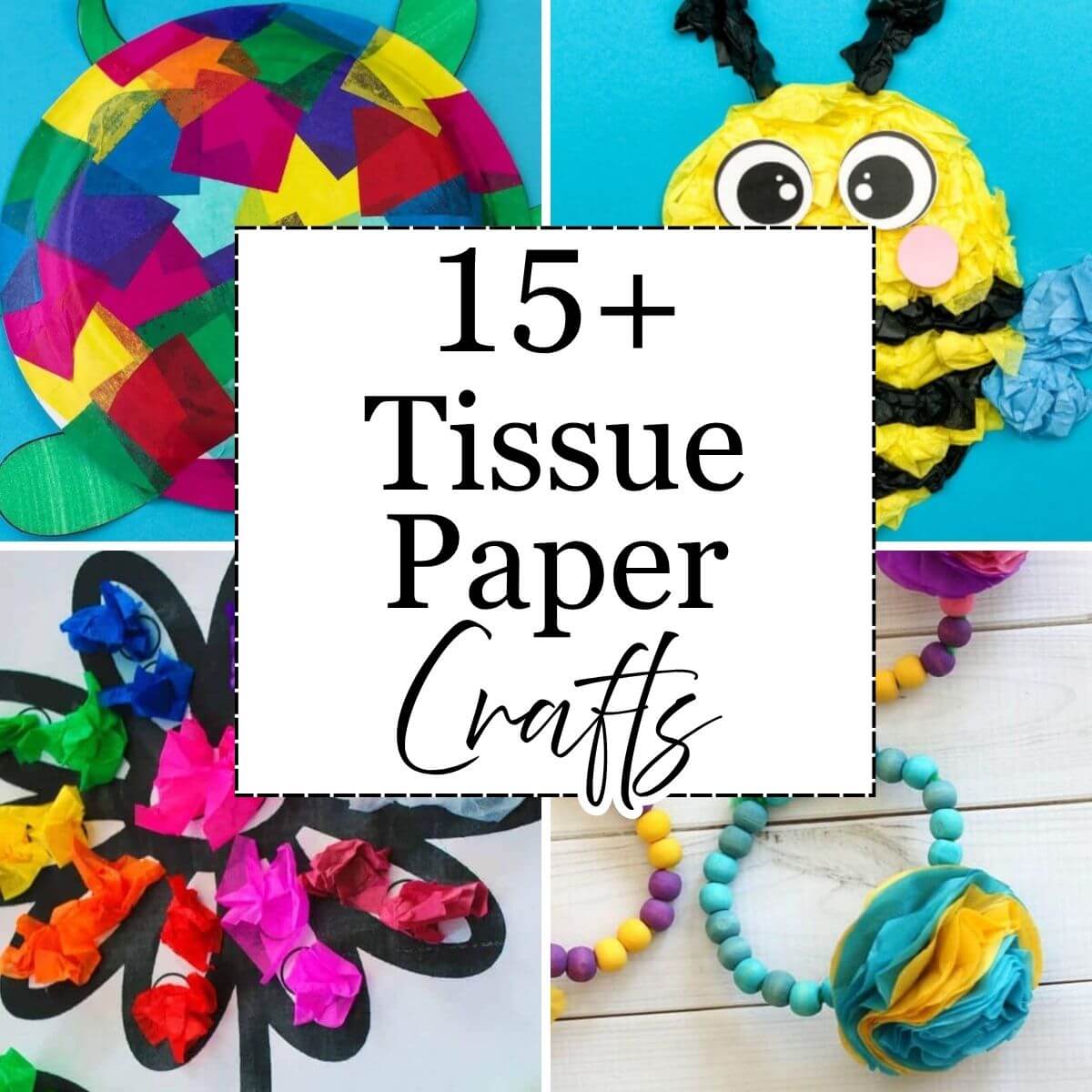 Tissue paper crafts for kids.