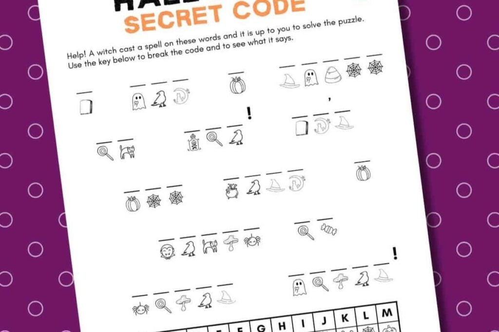 Halloween Secret Code Worksheet HH