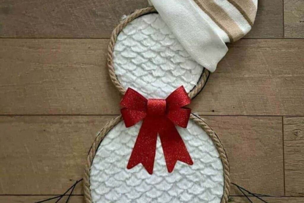 Dollar Tree Snowman Wreath by Homeschool and Happiness