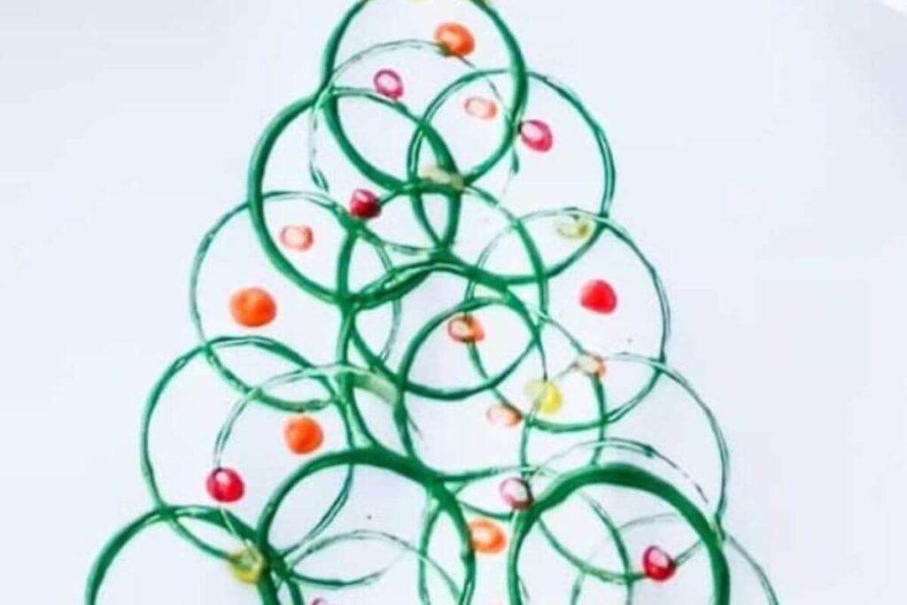 Toilet Paper Roll Christmas Tree Painting by Fox Farm Home