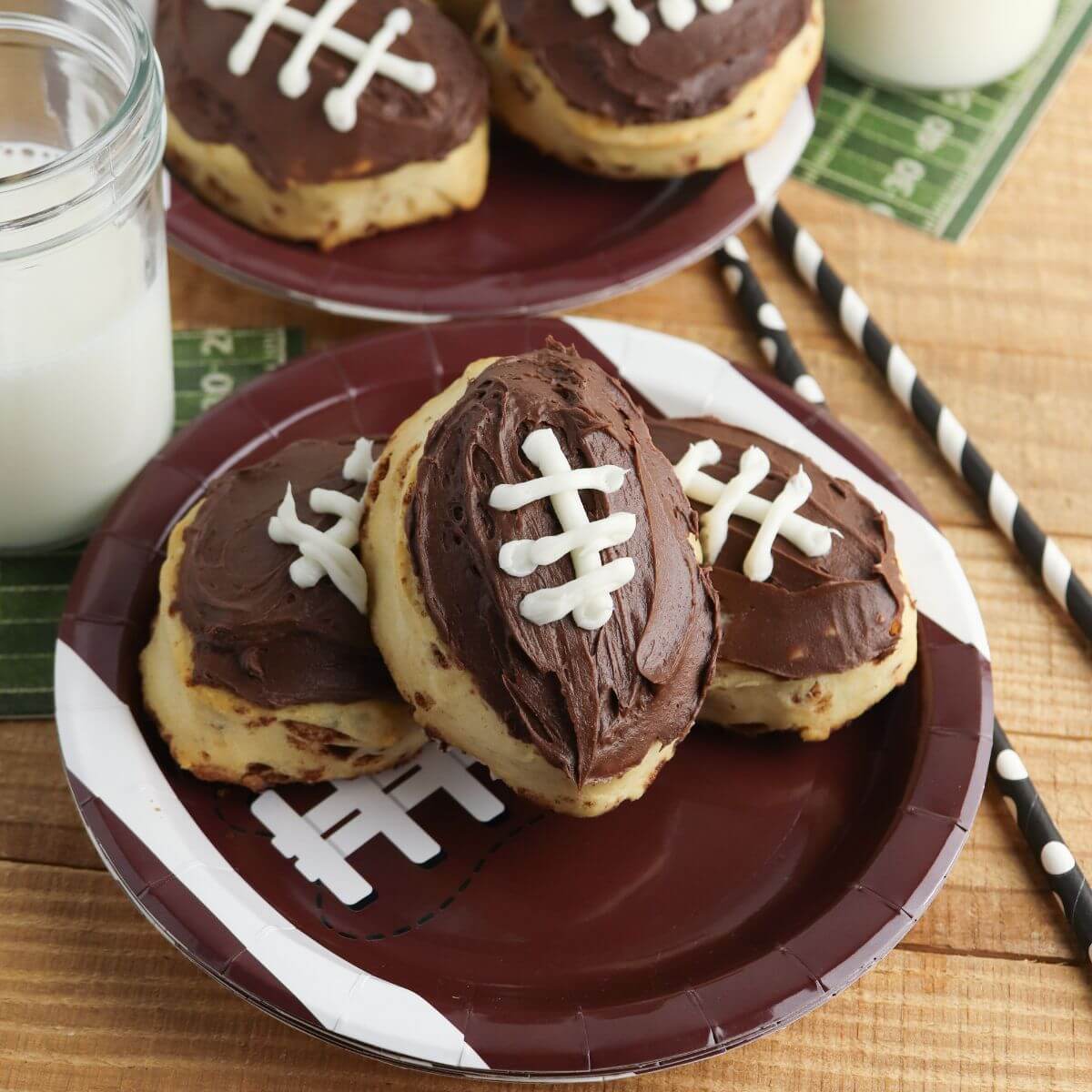 Easy Football Cinnamon Rolls