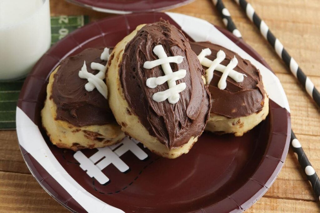 Football Themed Cinnamon Rolls