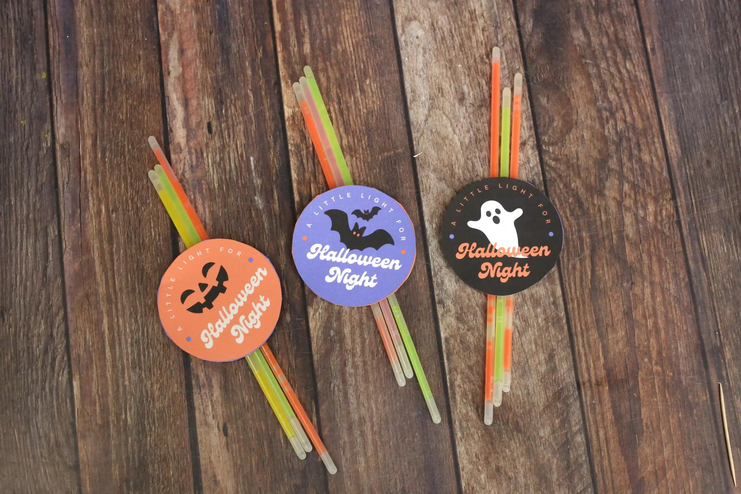 printable halloween tags that say "a little light for halloween night"