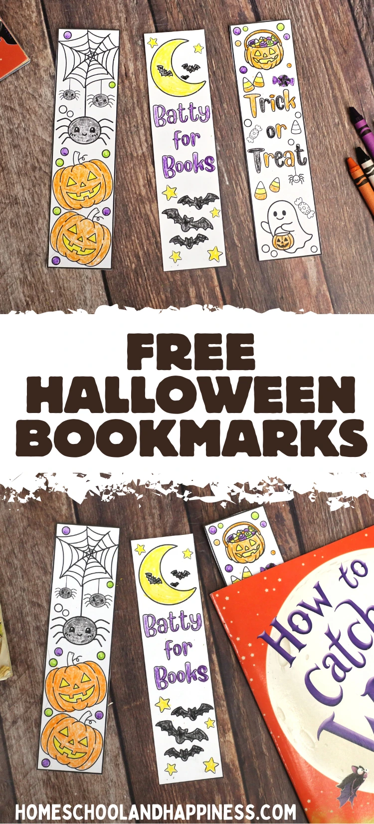 Printable Halloween Bookmarks that are colored in