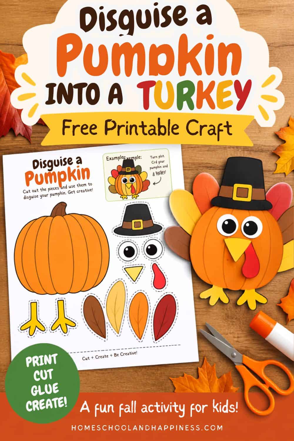 Disguise a Pumpkin Turkey Free Printable