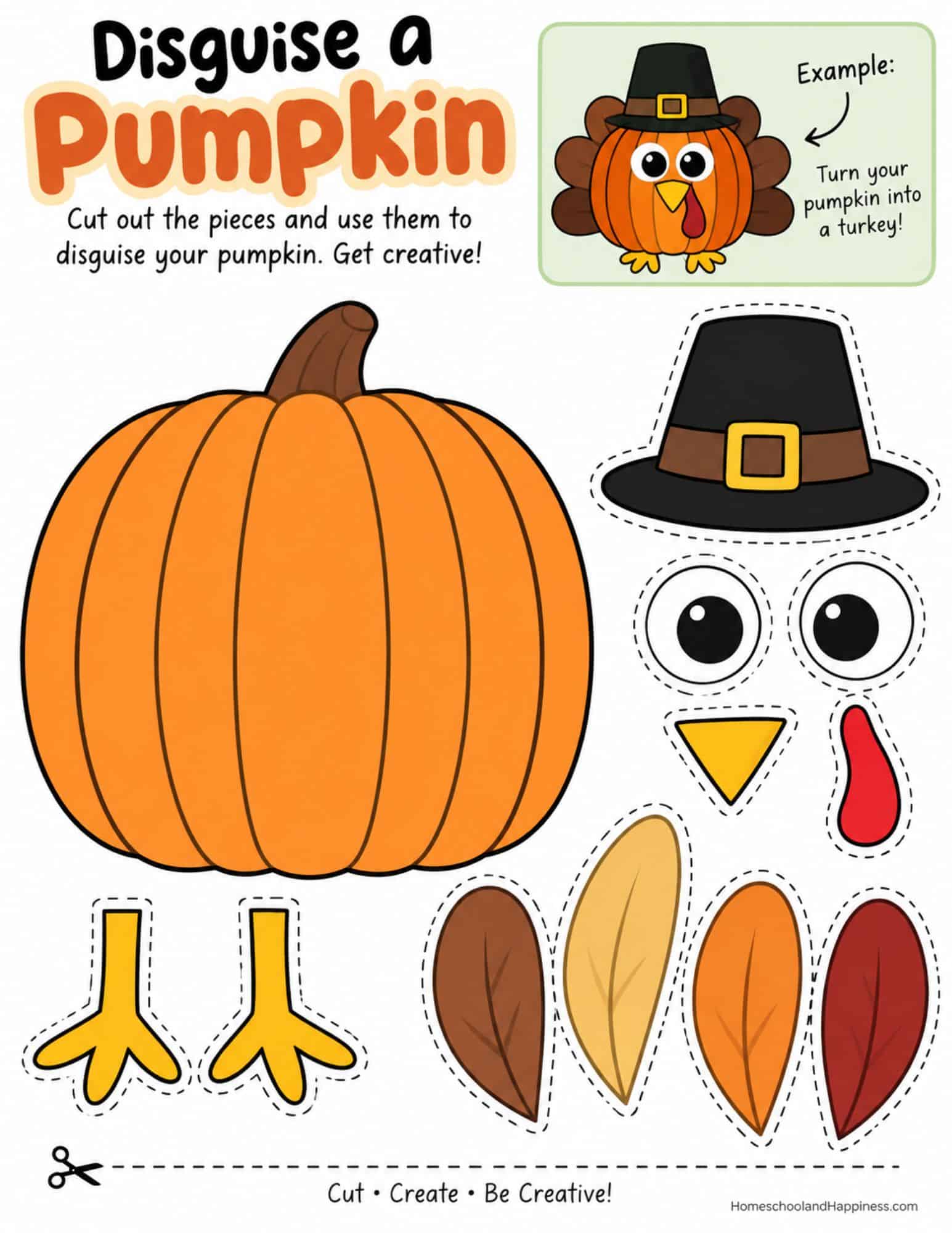 Disquise a pumpkin turkey 2