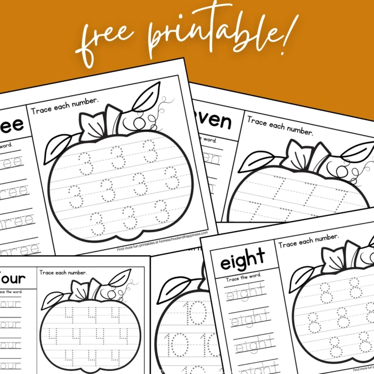 Pumpkin Tracing Numbers Worksheets