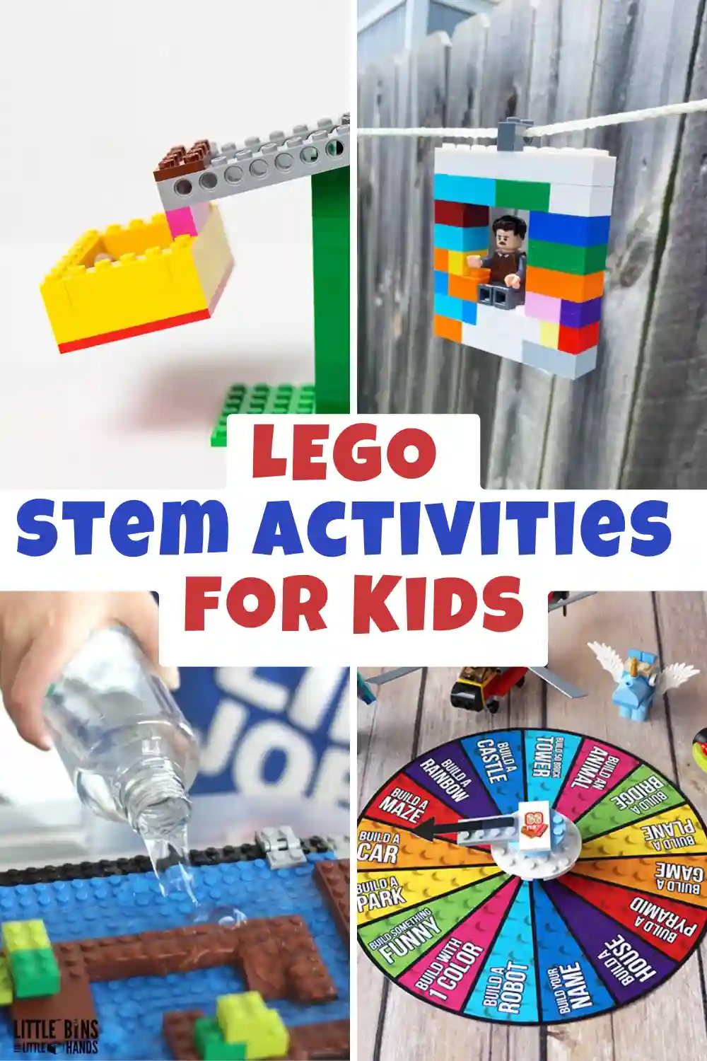 a collage of LEGO Stem Activities for Kids
