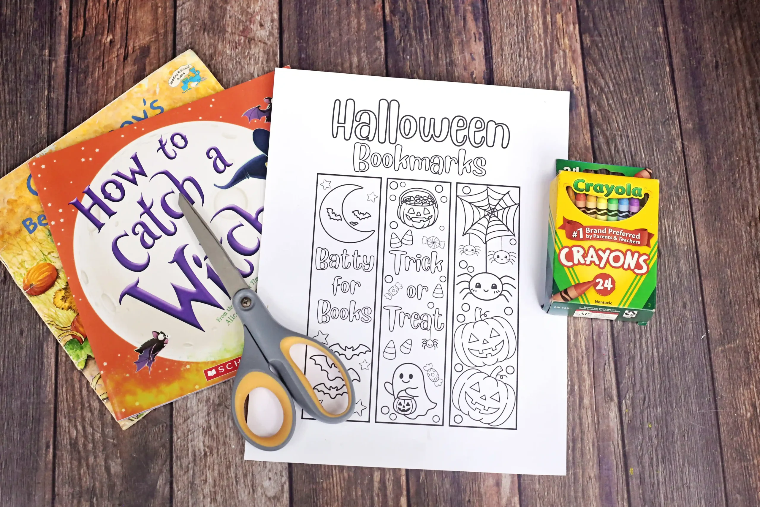 supplies for the printable halloween bookmarks