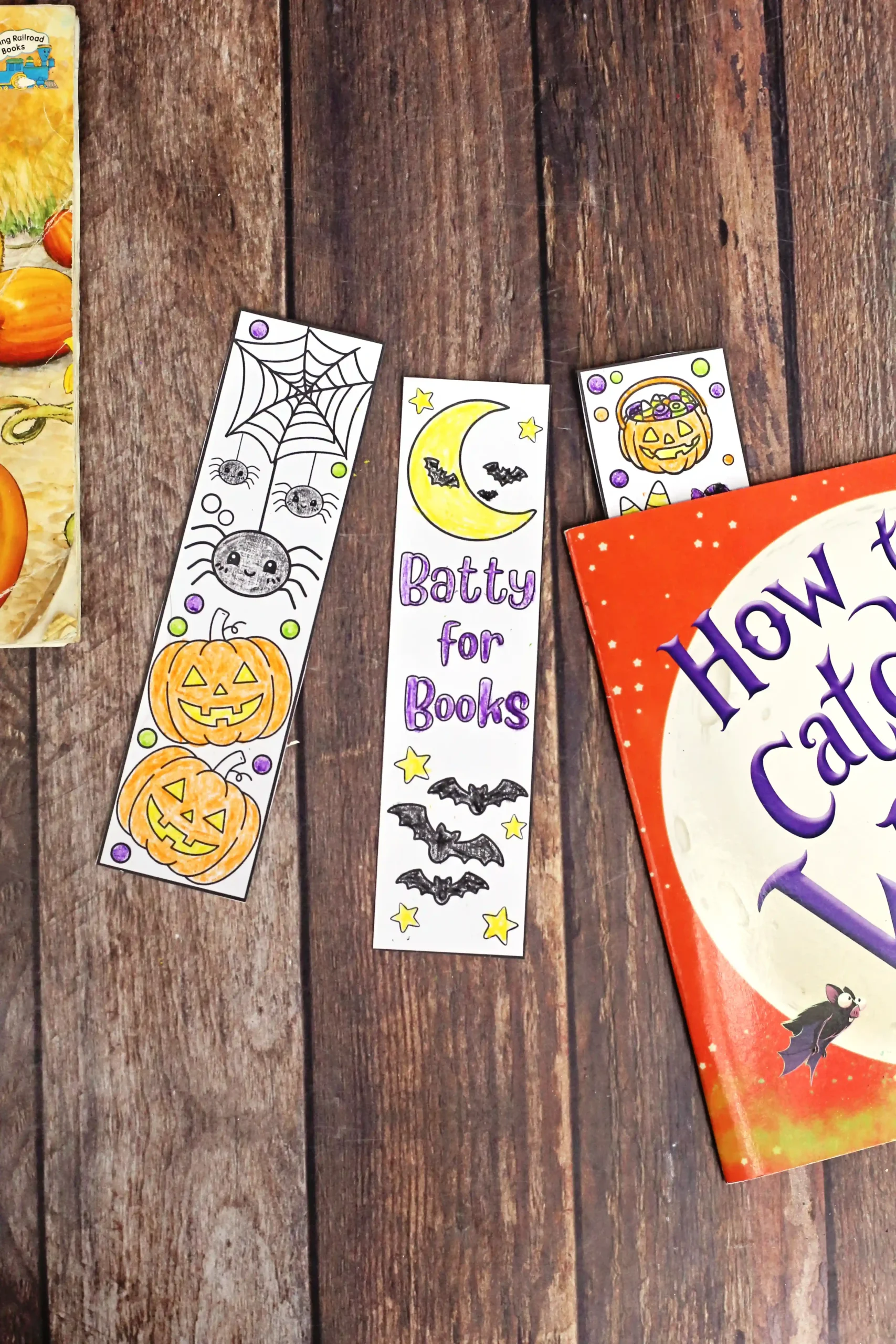 Printable Halloween Bookmarks that are colored in