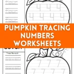 a collage of pumpkin tracing number worksheets